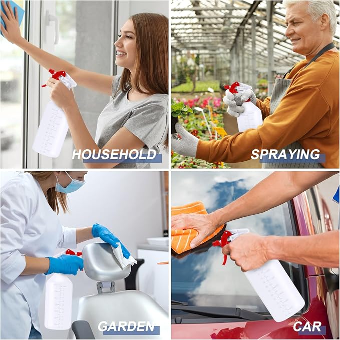 10 Pcs 48 oz Plastic Spray Bottle Bulk Refillable Empty Leakproof Heavy Duty - Image 7