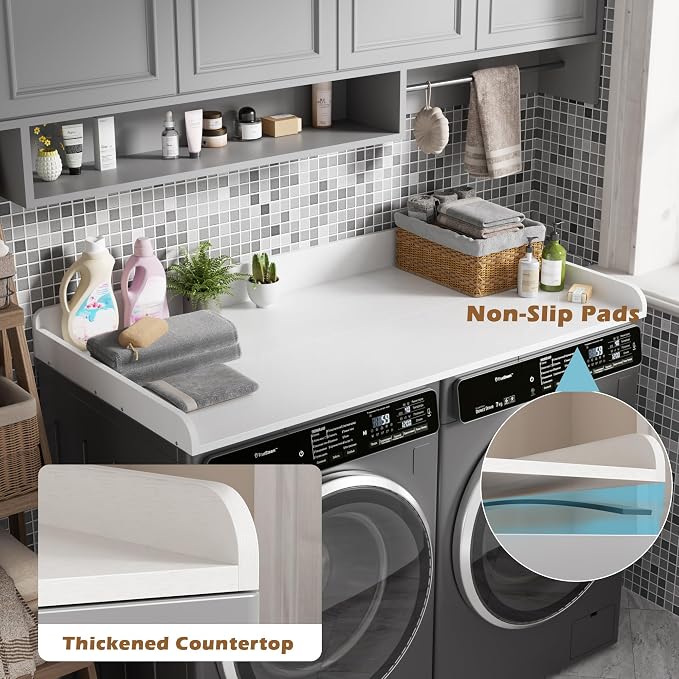 DTK Washer Dryer Countertop, Wood Topper - Image 3
