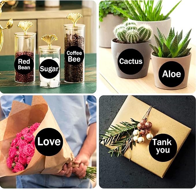 300 Blank Spice Jars Labels –1.5" Round Chalkboard Kitchen Pantry Labels - Image 4