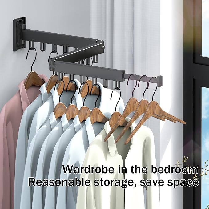 Clothes Drying Rack, Laundry Drying Rack, Wall Mounted Clothes Rack, Laundry - Image 7