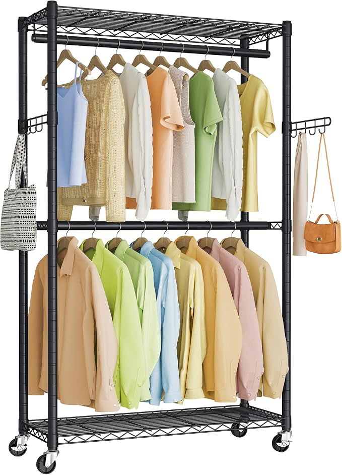 SONGMICS Heavy-Duty Rolling Clothes Rack, Garment Rack, Portable Closet on by SONGMICSbySONGMICSHOME