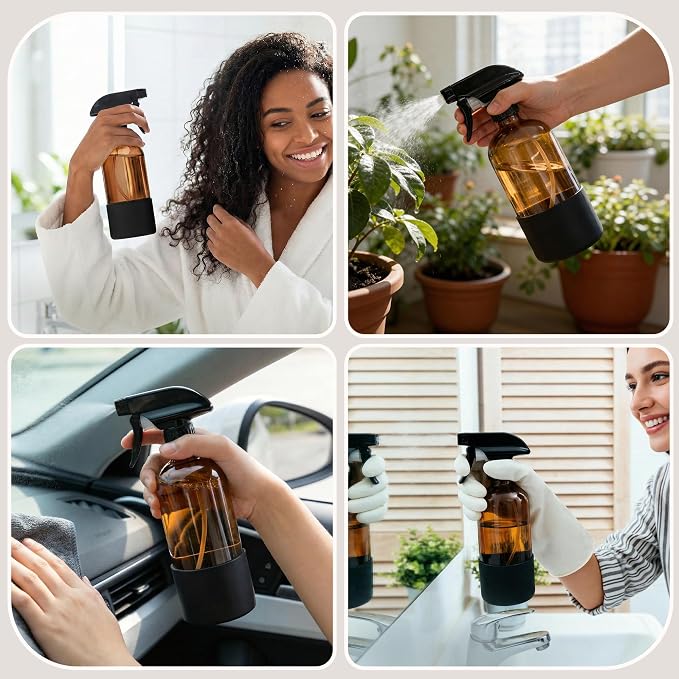 Veco Glass Spray Bottles 16 oz, 2 Pack – Refillable Empty Spray Bottles - Image 6