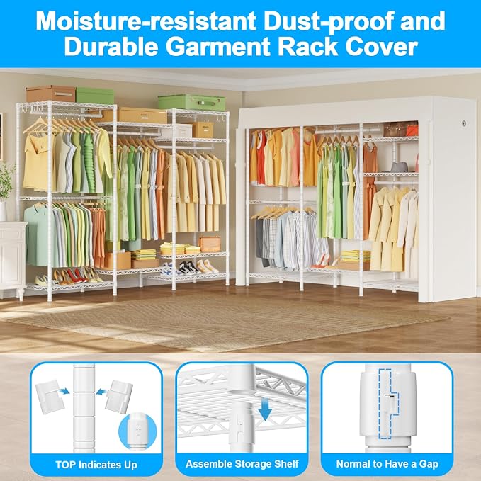 Ulif E13C Heavy Duty Closet Organizer System，Freestanding Clothing Racks - Image 4