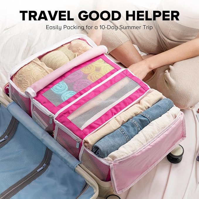 Suitcase Organizer, Travel Luggage Organizer Hanging Shelves Packing Cube - Image 5