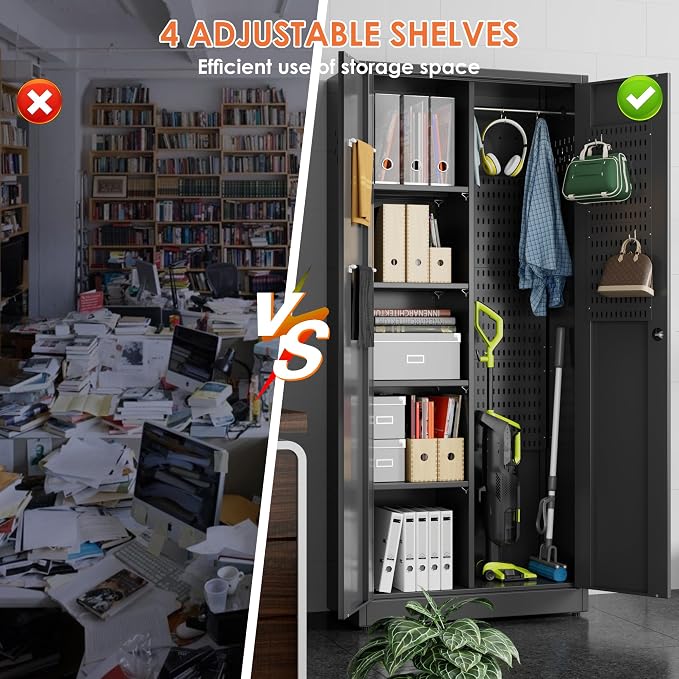Metal Broom Closet Storage Cabinets - Image 3
