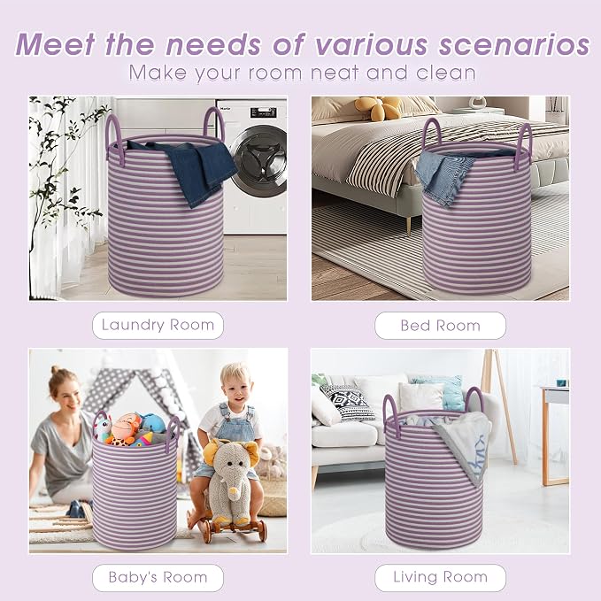 Large Laundry Basket, Laundry Hamper, baby hamper, Nursery Blanket Storage - Image 4