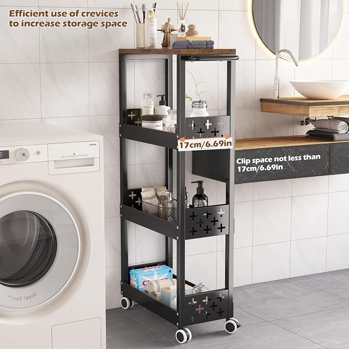 COVAODQ Bathroom Storage Cart Slim Storage Cart - Image 2