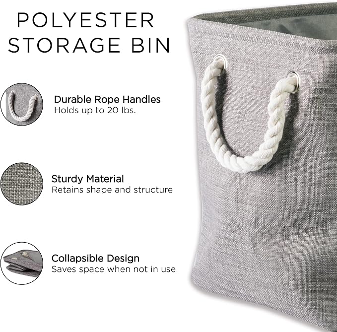DII Polyester Container with Handles, Lattice Storage Bin - Image 7