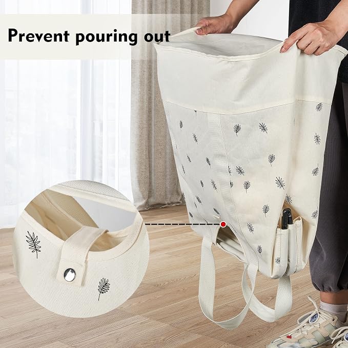 JOMOLA Collapsible Laundry Hamper 70L Large Foldable Laundry Basket Canvas - Image 6