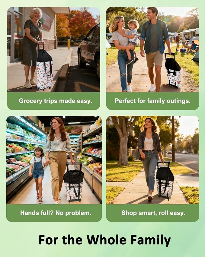 Foldable Rolling Bag, Portable Small Shopping Cart - Image 7