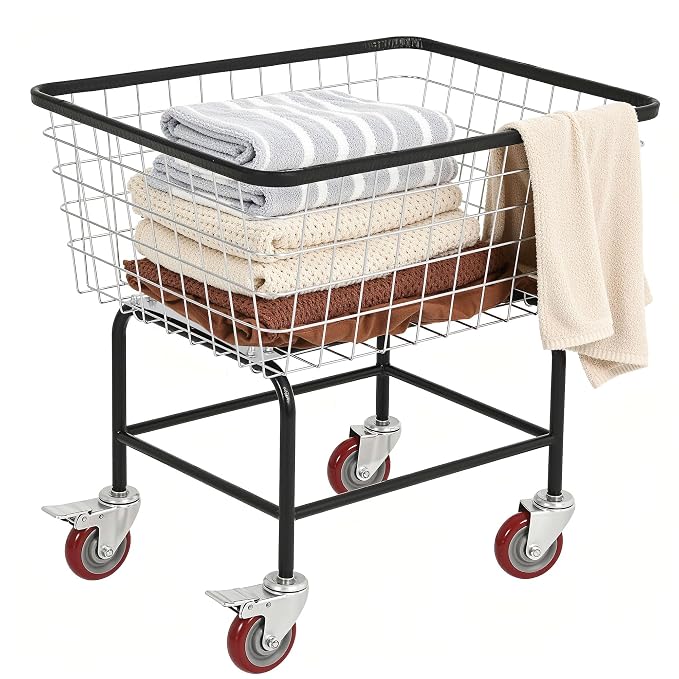 Extra-Large Rolling Laundry Cart by Unknown