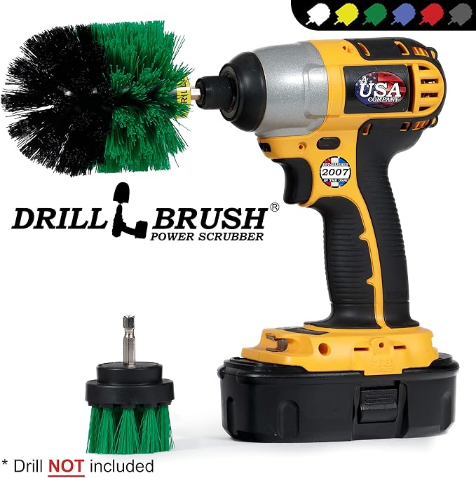 2 Piece Green Medium Stiffness Drill Rotary Cleaning Drillbrushes - Image 4