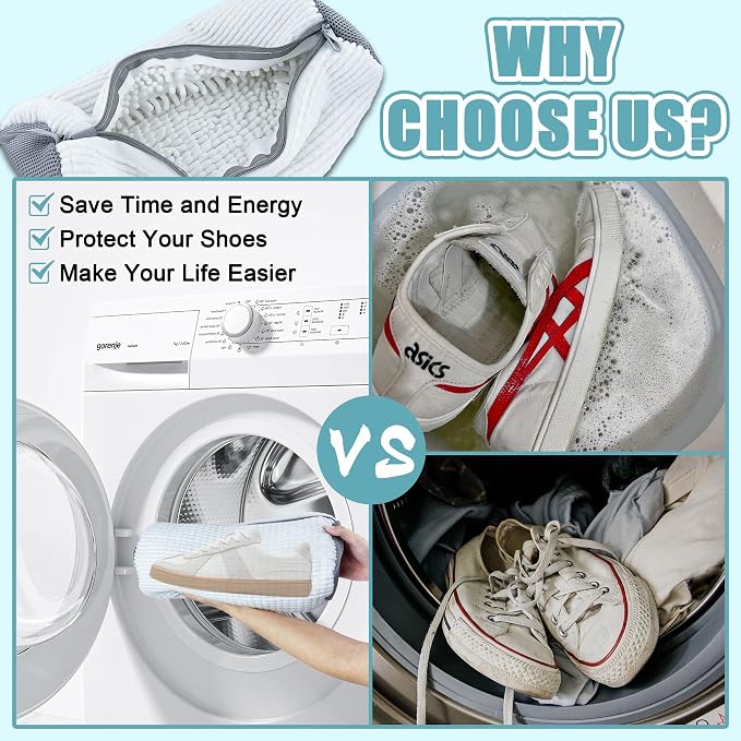 Shoe Washing Machine Bag, 2 Pack – Reusable, Fits All Shoe Types, 360° Deep - Image 6