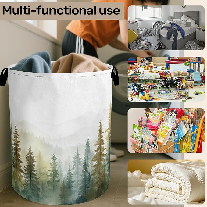 Misty Forest Green Foldable Laundry Hamper - Image 6