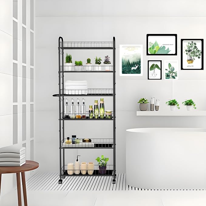 6in 6 Tier Slim Storage Cart - Image 7
