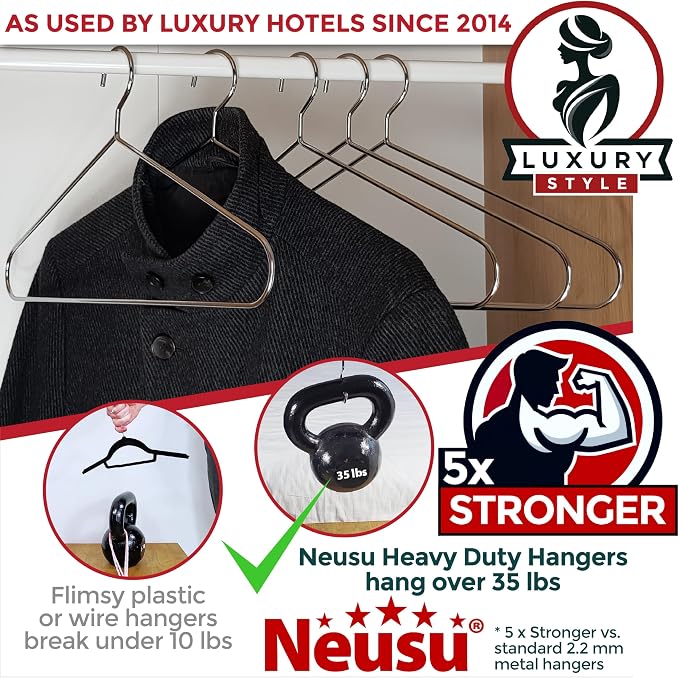 Neusu Heavy Duty Hangers - 5mm Solid Metal - Image 2