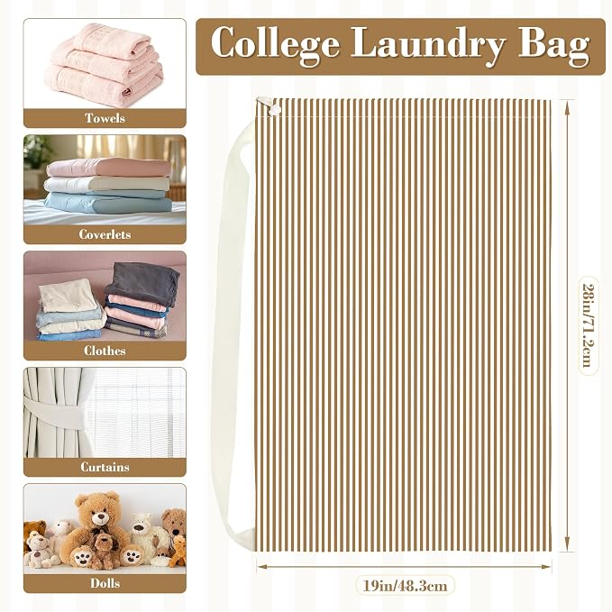 College Laundry Bag 29"×18", Waterproof Dirty Clothes Bag - Image 2