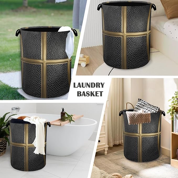 Basketball Gold Laundry Basket, Foldable - Image 4