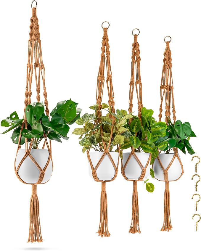 Sorbus Macrame Plant Hanger Indoor Outdoor Hanging Plant Pots Cotton Rope by Sorbus