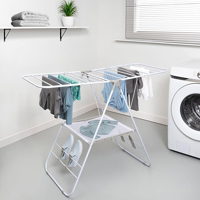 Honey-Can-Do Heavy-Duty Foldable Laundry Drying Rack – Portable Shoes & Clothes - Image 2