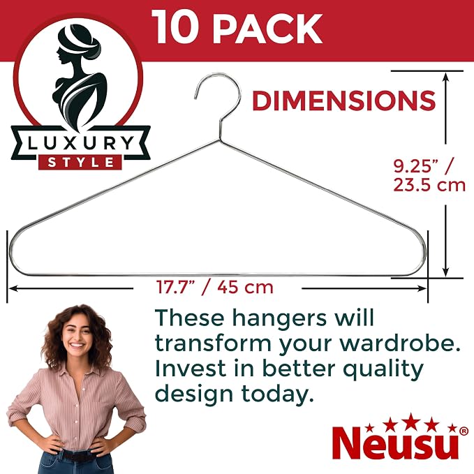 Neusu Heavy Duty Hangers - 5mm Solid Metal - Image 5