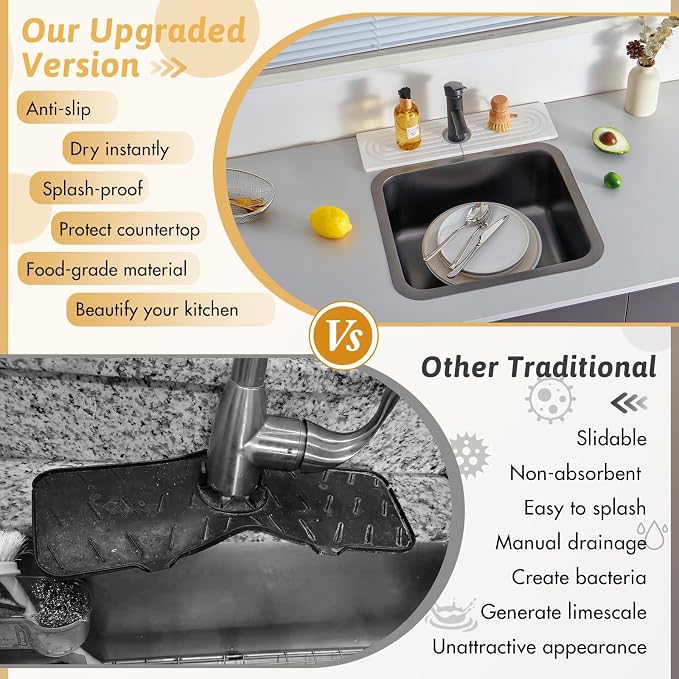 Faucet Mat for Kitchen Sink, Super Absorbent, Prevents Moisture Buildup - Image 7