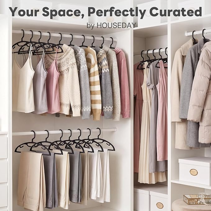 HOUSE DAY Plastic Clothes Hangers 36 Pack, Sweater Hangers No Shoulder Bump - Image 9