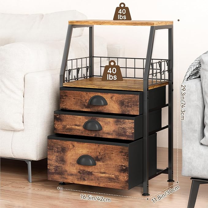 LASZOLA 3 Fabric Drawers Organizer Tower - Image 3