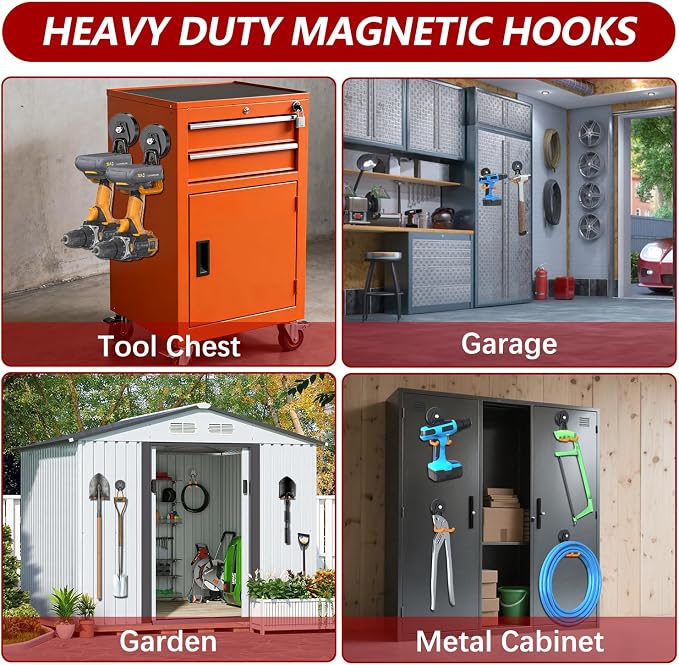 3-H Magnetic Hooks Heavy Duty, Magnet Garage Hooks Heavy Duty and Strong - Image 5