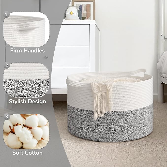 Goodpick Large Storage Basket 19.7'' x 12.6'', Basket - Image 5