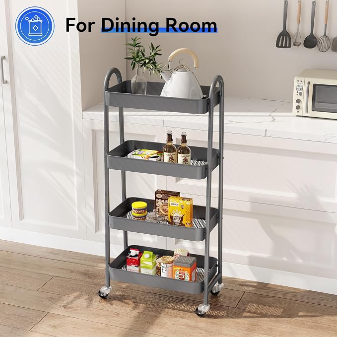 NEWBULIG 4-Tier Rolling Utility Cart - Image 6