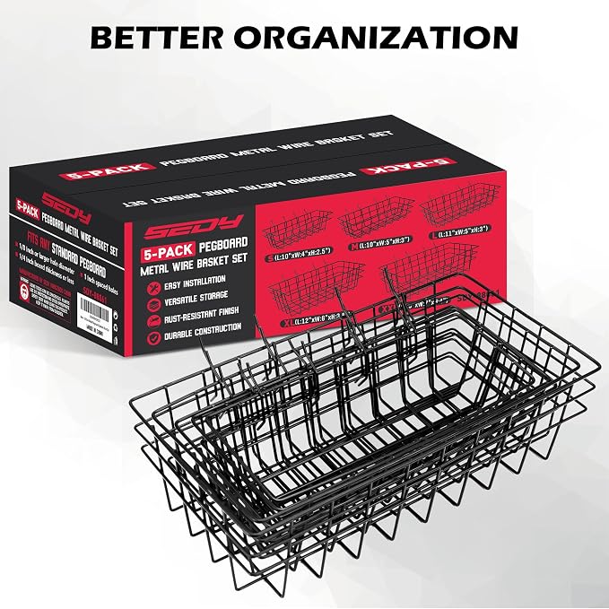 5-Piece Pegboard Baskets Set - Image 7