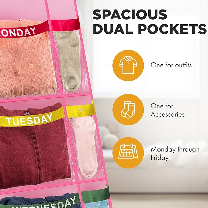 Over the Door Weekly Clothes Organizer - Image 3