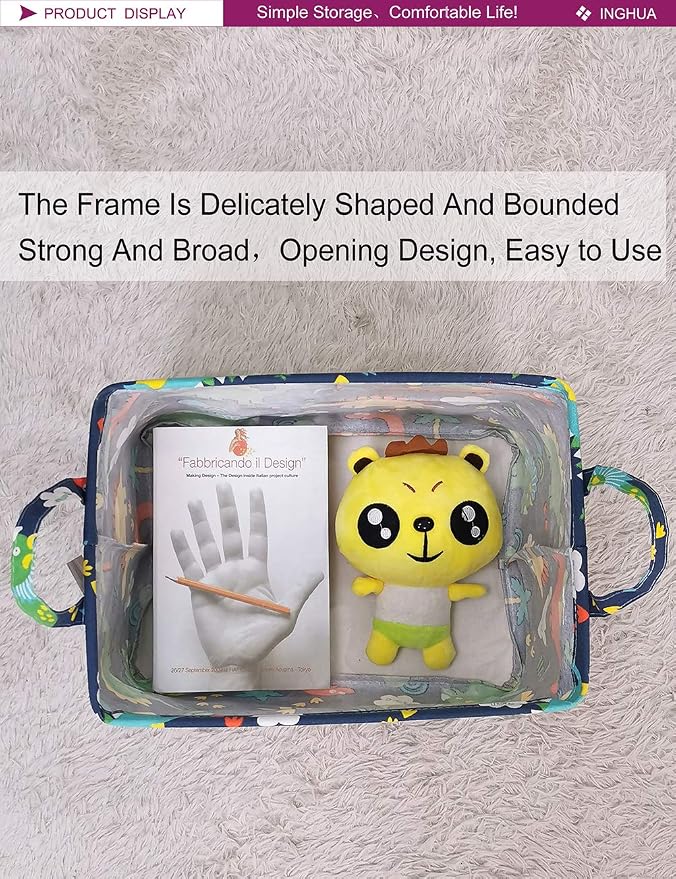 Rectangular Storage Basket Fabric Organizer Bin - Image 5