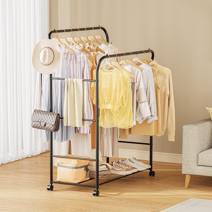 TigerParty Double Rods Clothes Rack - Image 9