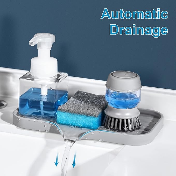SUBEKYU Silicone Kitchen Soap Tray, Sink Tray - Image 4