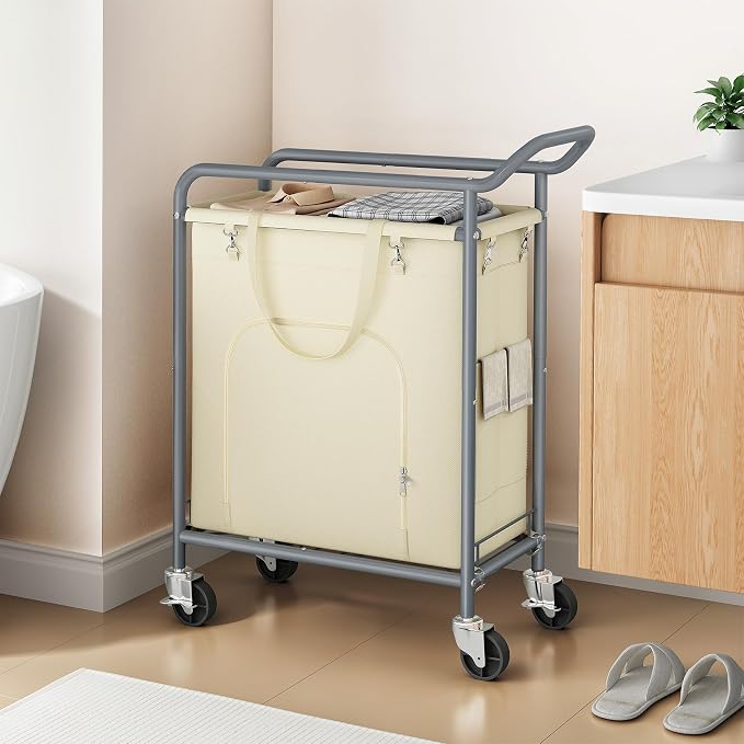 Laundry Basket with Wheels, 150L Large Rolling Laundry Hamper, Heavy-Duty - Image 7