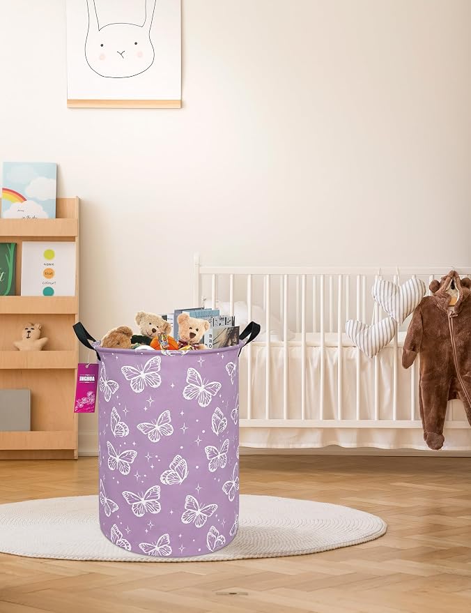 Laundry Hamper Large Canvas Fabric Lightweight Storage Basket/Toy - Image 5