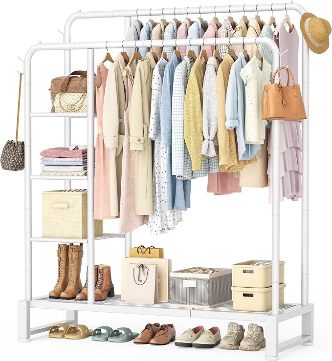 Double Rods Clothes Rack Clothing Rack by DecorateYourHome