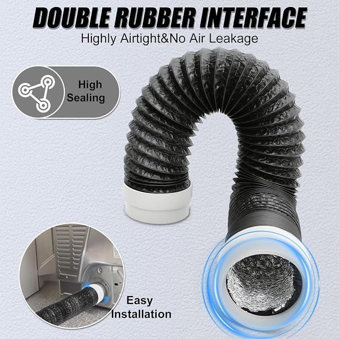 3FT Dryer Vent Hose, 4 Inch Rubber Seal Connectors - Image 2