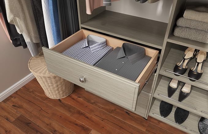 Easy Track Drawer Closet Storage, Weathered Grey - Image 5