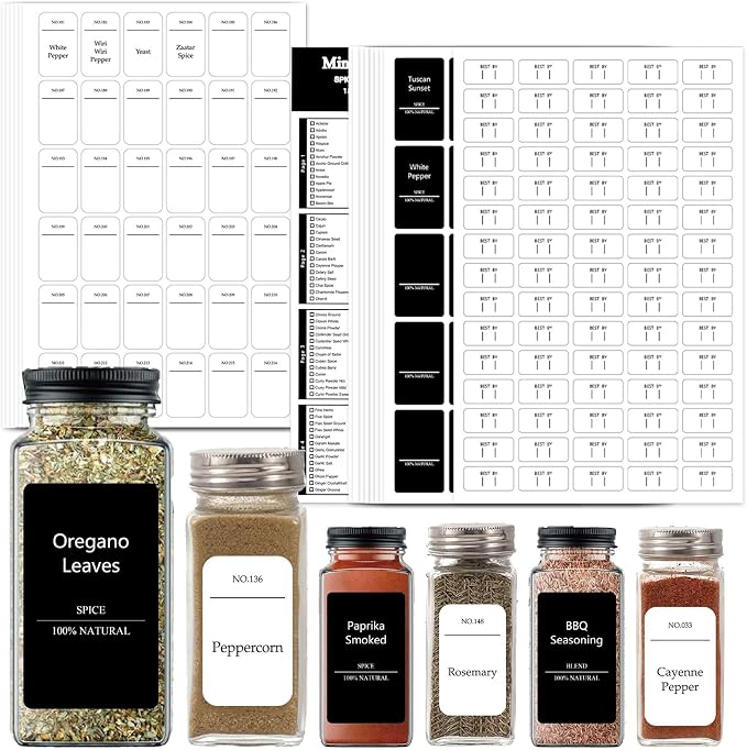 491 Pantry Labels for Containers, Preprinted Waterproof Stickers for Organizing by Unknown