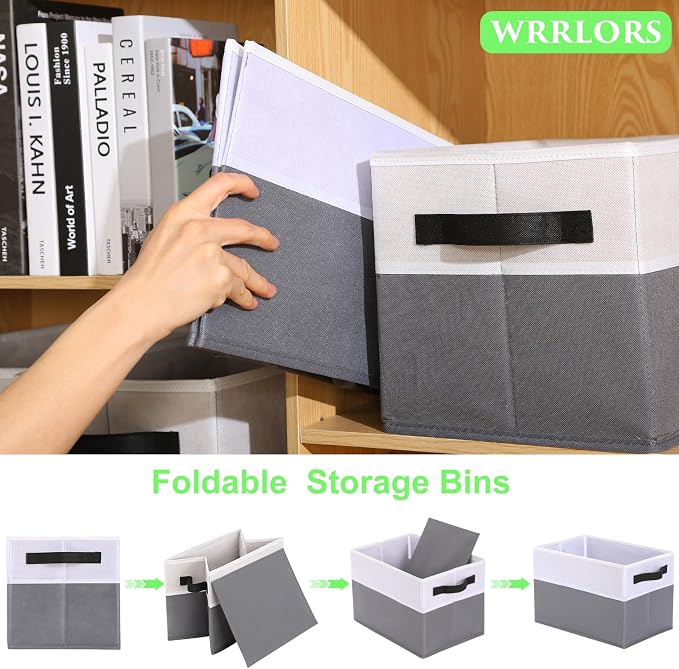 Large Shelf Storage Bins, Decorative Collapsible Storage Basket, Fabric Closet - Image 6