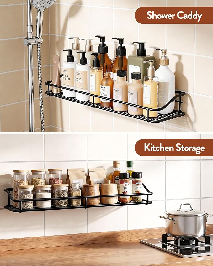 Orimade Adhesive Bathroom Shelf Organizer Shower Caddy Storage Basket Kitchen - Image 5