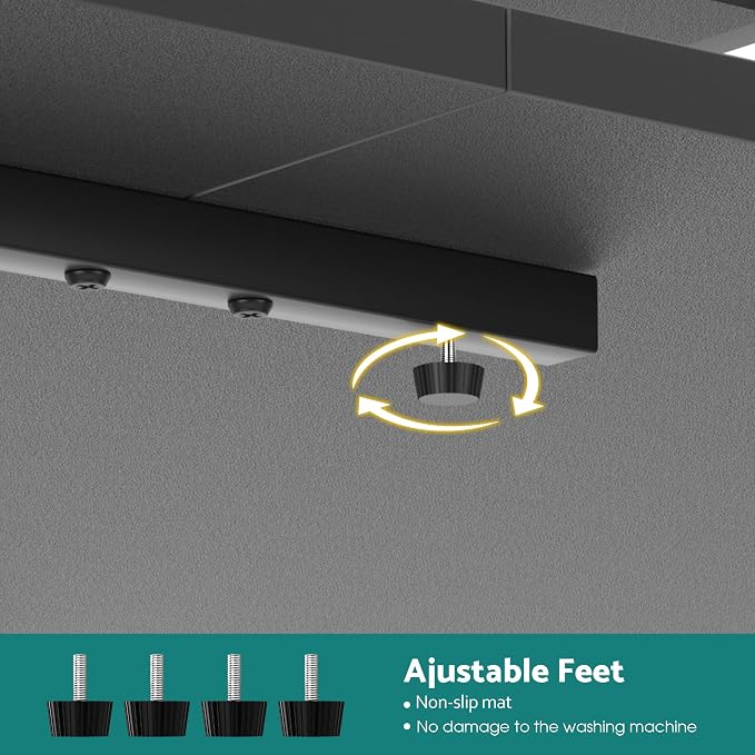 Washer Dryer Countertop with Hanging Rod, Laundry Countertop with Shelf - Image 8