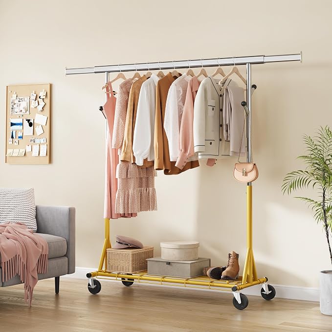 Rolling Clothes Rack Load 530lbs, Heavy Duty Garment Rack - Image 4