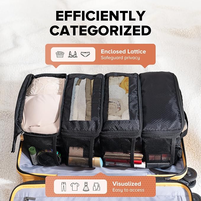 Suitcase Organizer, Travel Luggage Organizer Hanging Shelves Packing Cube - Image 3