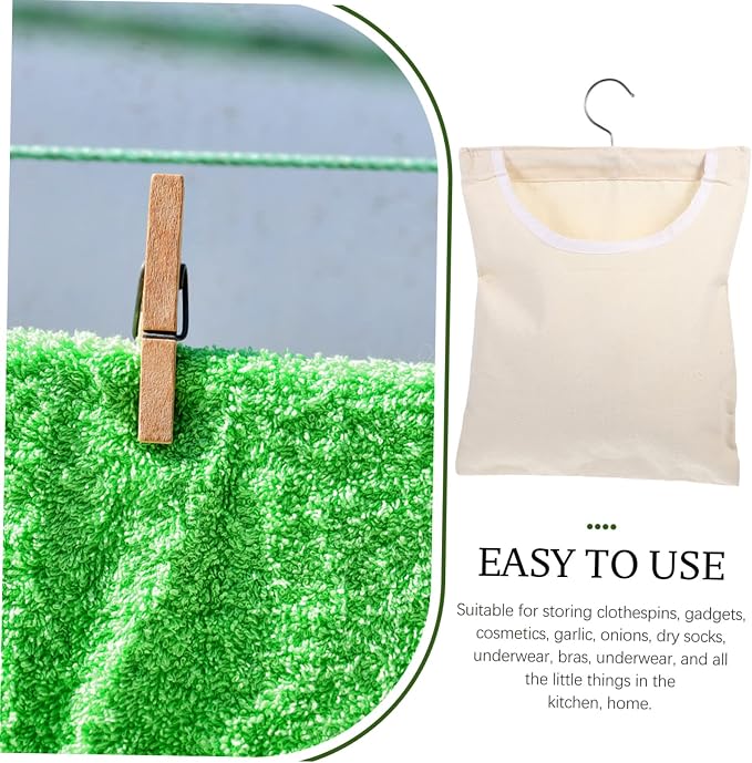 ABOOFAN 3pcs Hanging Clothespin Bag Shaped Opening Laundry Organizer Pouch - Image 5