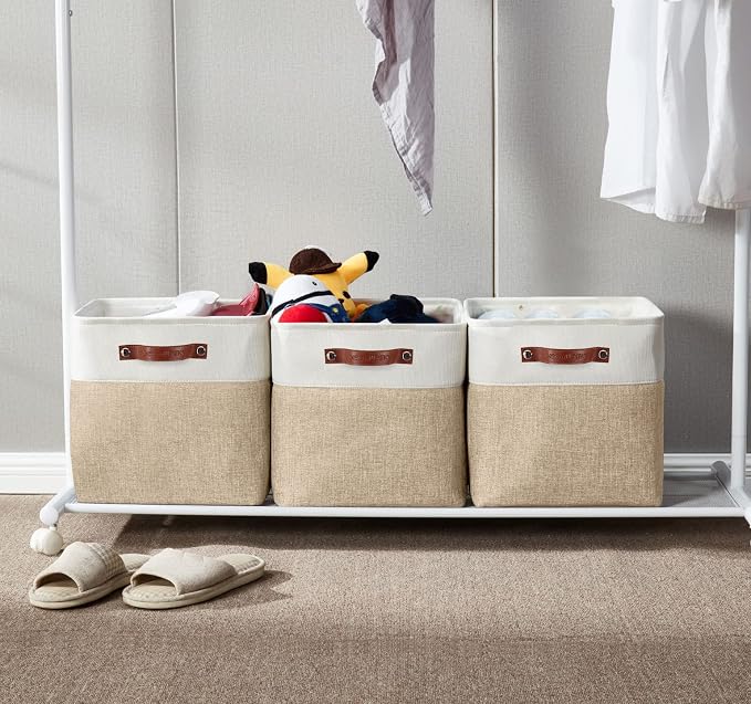 DECOMOMO 13 Inch Cube Storage Bins, Fabric Storage Cube, Basket - Image 2