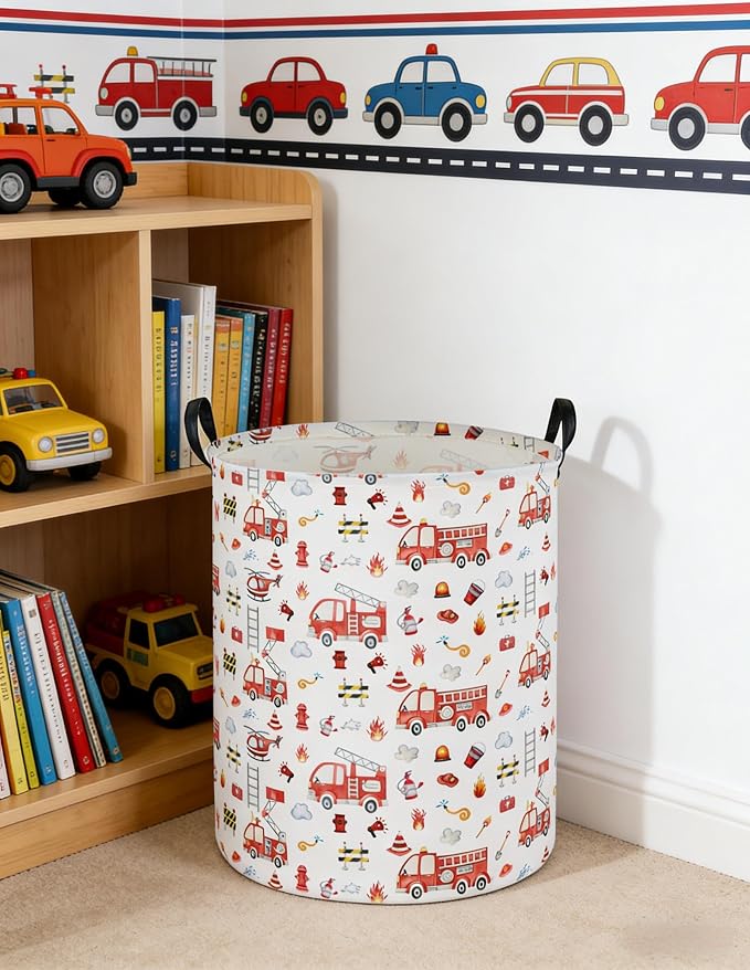Fire engine Laundry Hamper, Kids Storage Basket - Image 6